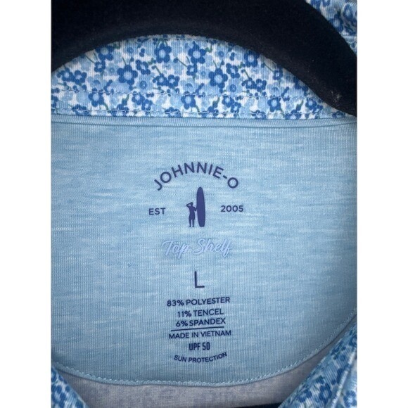 Johnnie-O Men's Floral UPF 50 Short Sleeve Polo Shirt  Large - Picture 4 of 5